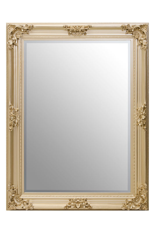 Lora Gold Finish Wooden Frame Wall Mirror | Luxury Home Accessories | Heulog Glow
