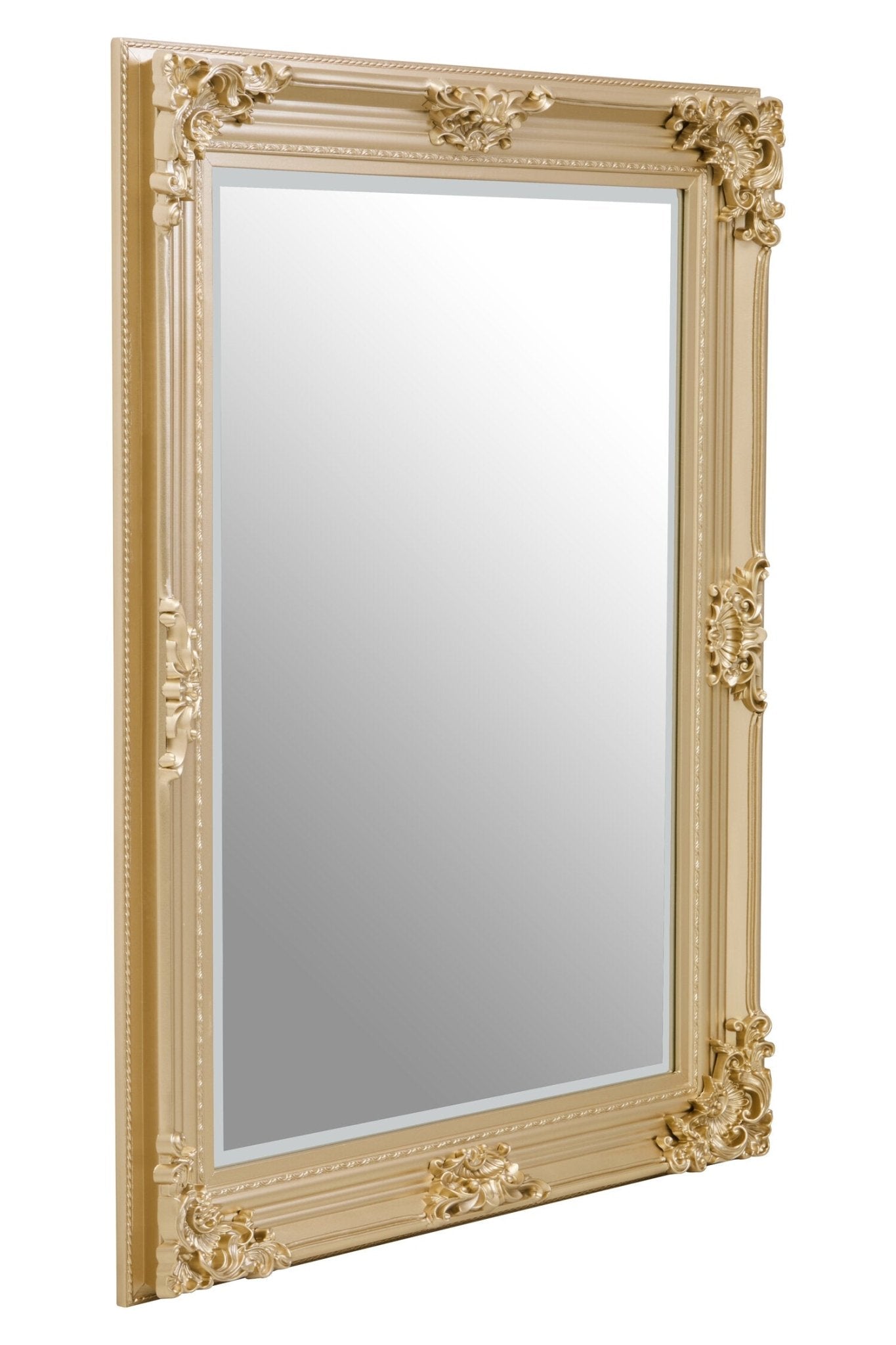 Lora Gold Finish Wooden Frame Wall Mirror | Luxury Home Accessories | Heulog Glow