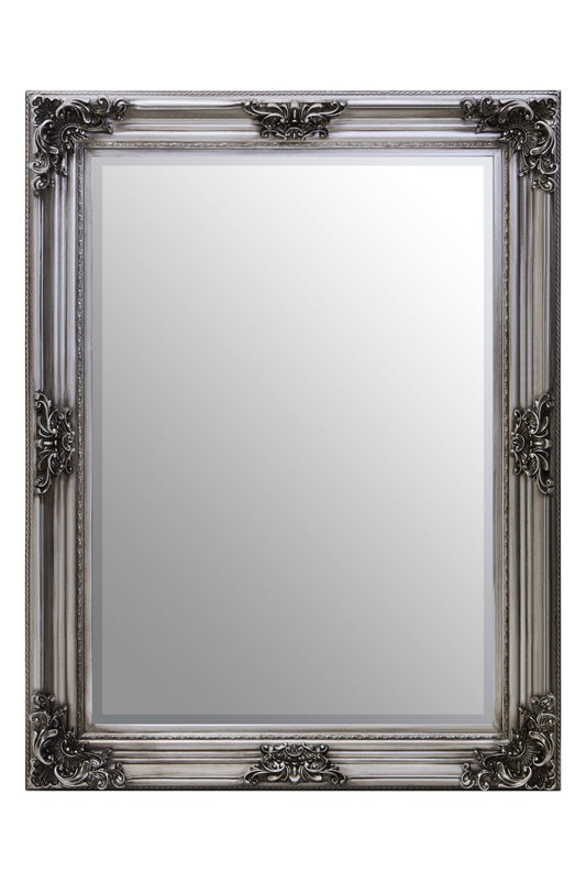 Lora Silver Wooden Frame Wall Mirror | Luxury Home Accessories | Heulog Glow