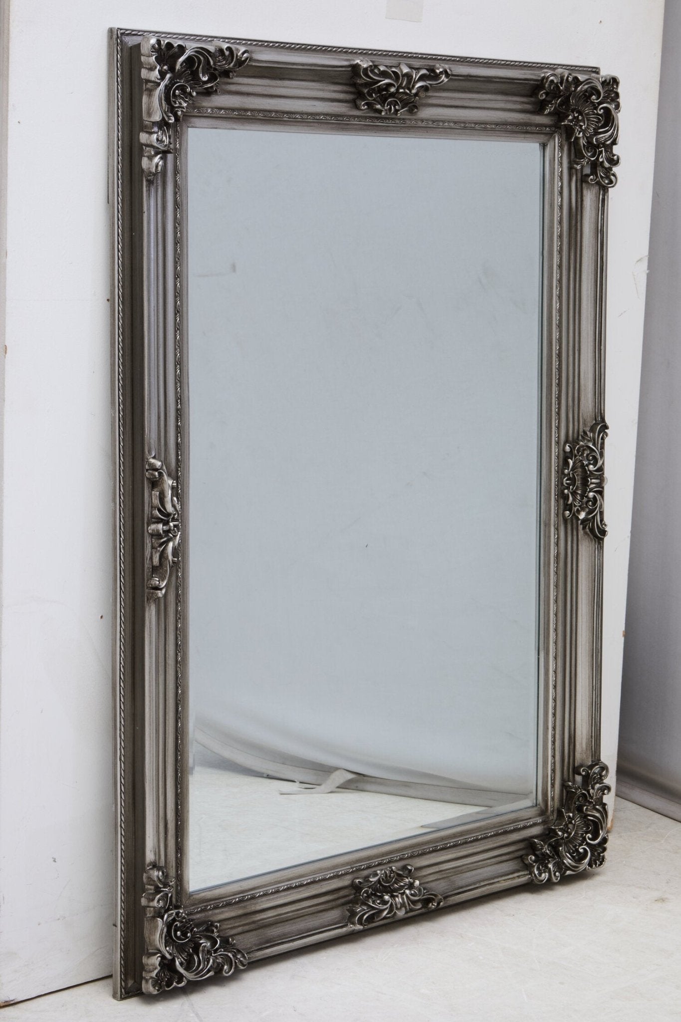 Lora Silver Wooden Frame Wall Mirror | Luxury Home Accessories | Heulog Glow