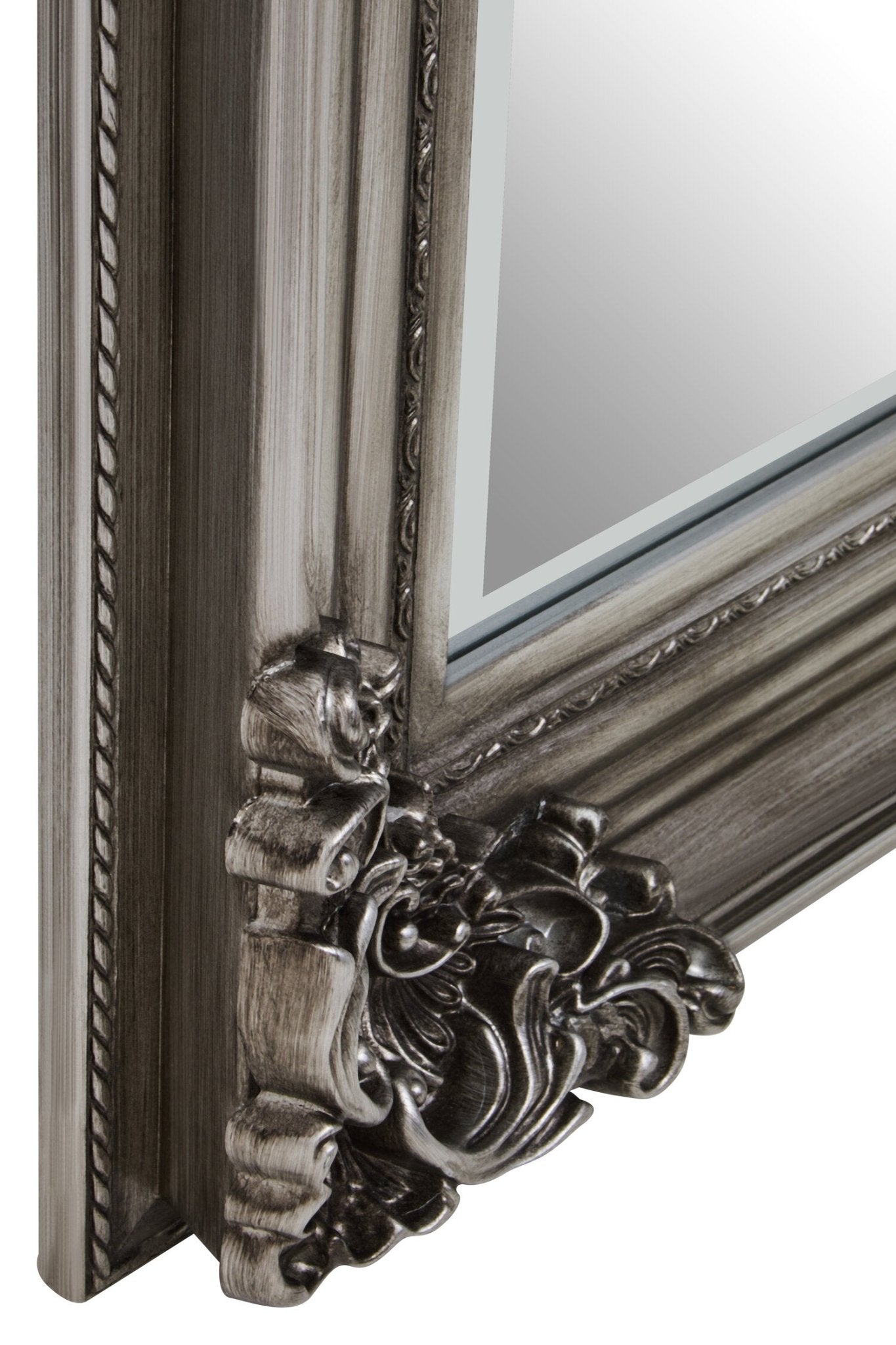 Lora Silver Wooden Frame Wall Mirror | Luxury Home Accessories | Heulog Glow