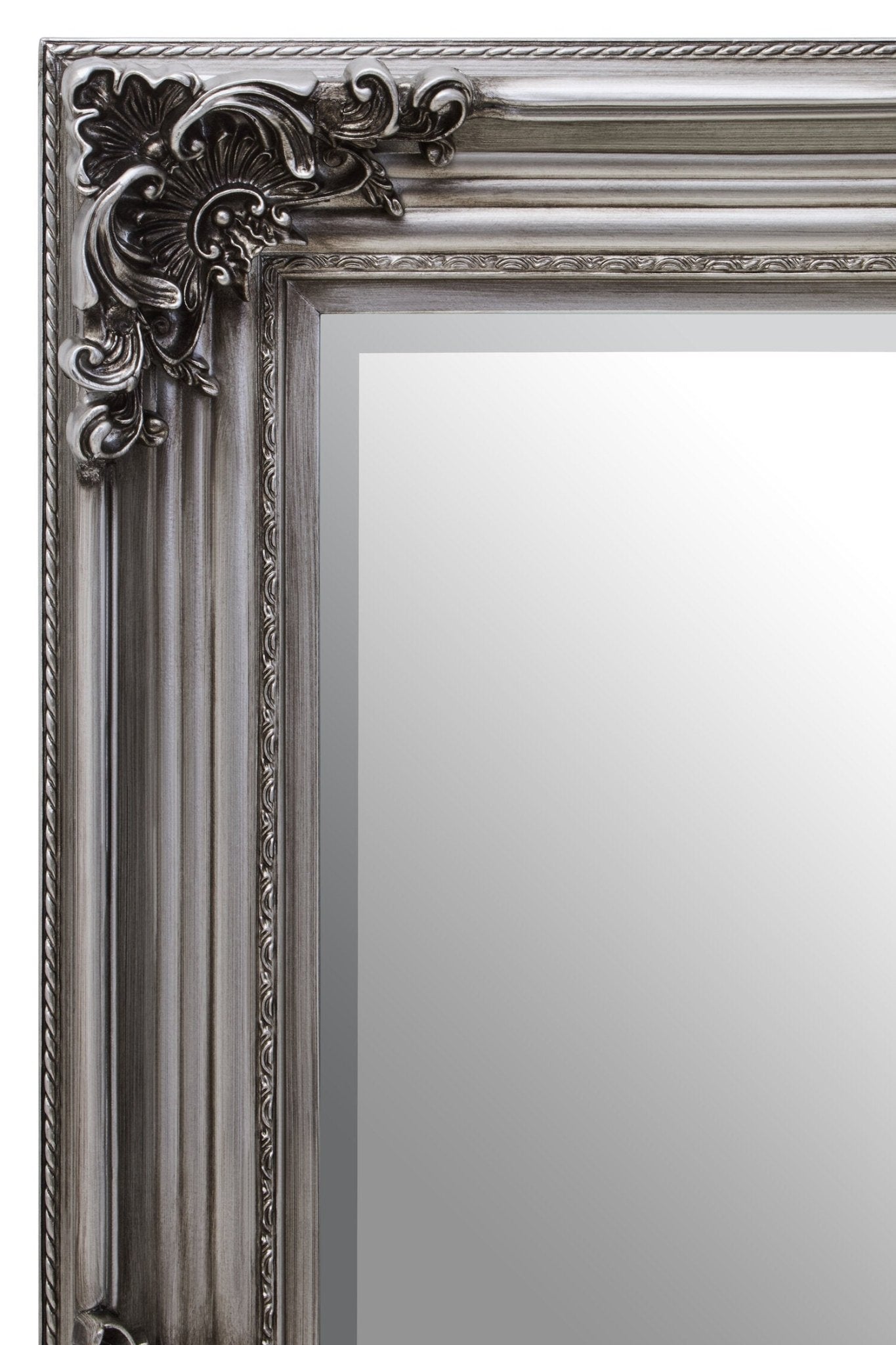 Lora Silver Wooden Frame Wall Mirror | Luxury Home Accessories | Heulog Glow