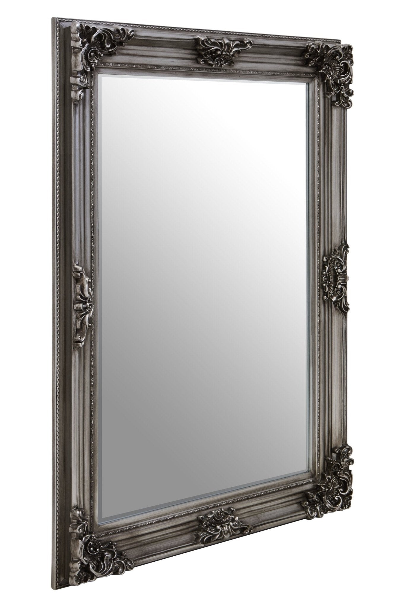 Lora Silver Wooden Frame Wall Mirror | Luxury Home Accessories | Heulog Glow