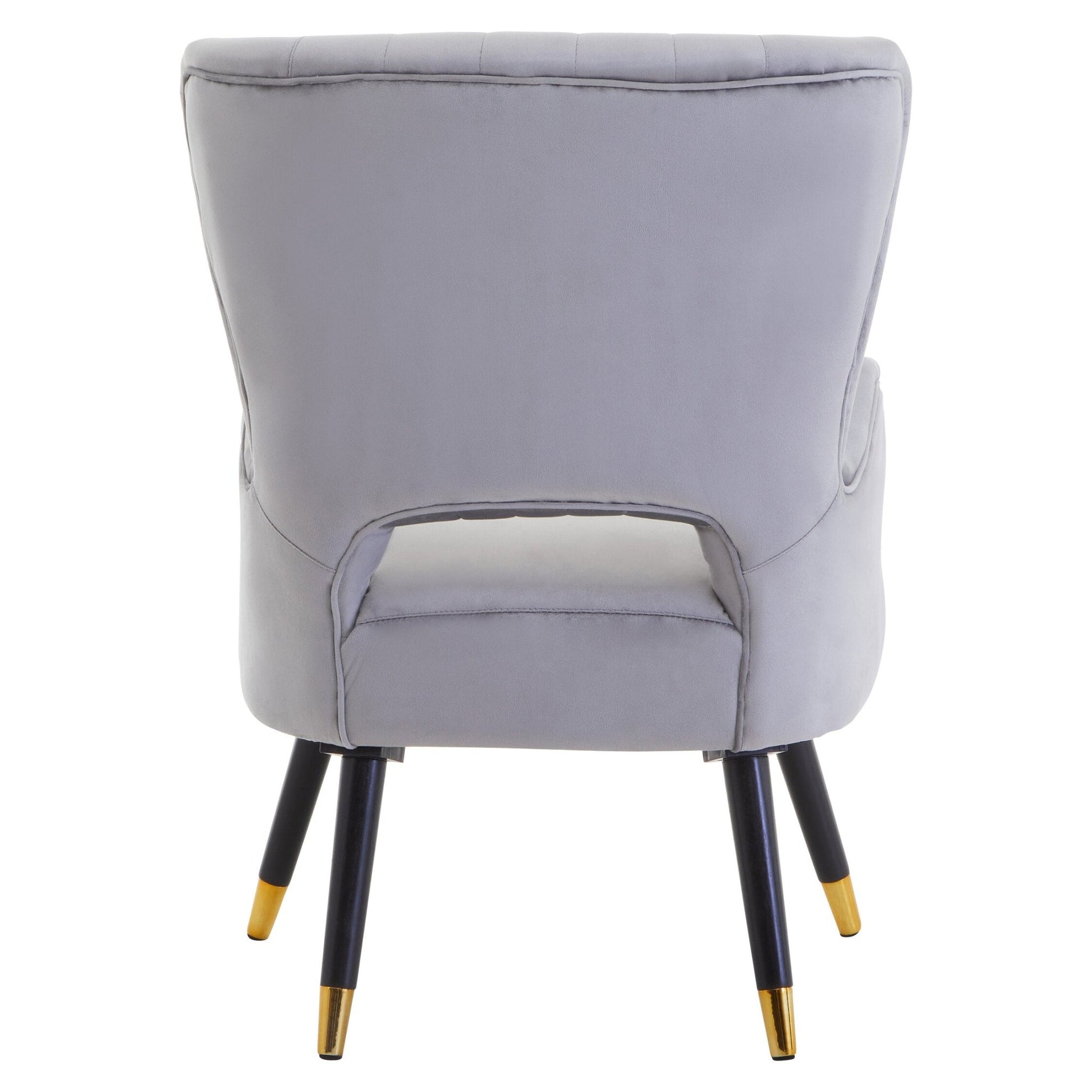 Loretta Grey Velvet Cut Out Back Chair | Luxury Home Accessories | Heulog Glow