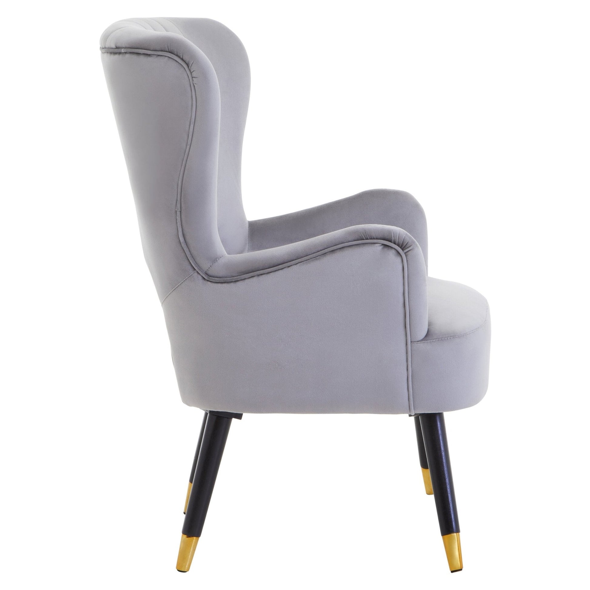 Loretta Grey Velvet Cut Out Back Chair | Luxury Home Accessories | Heulog Glow