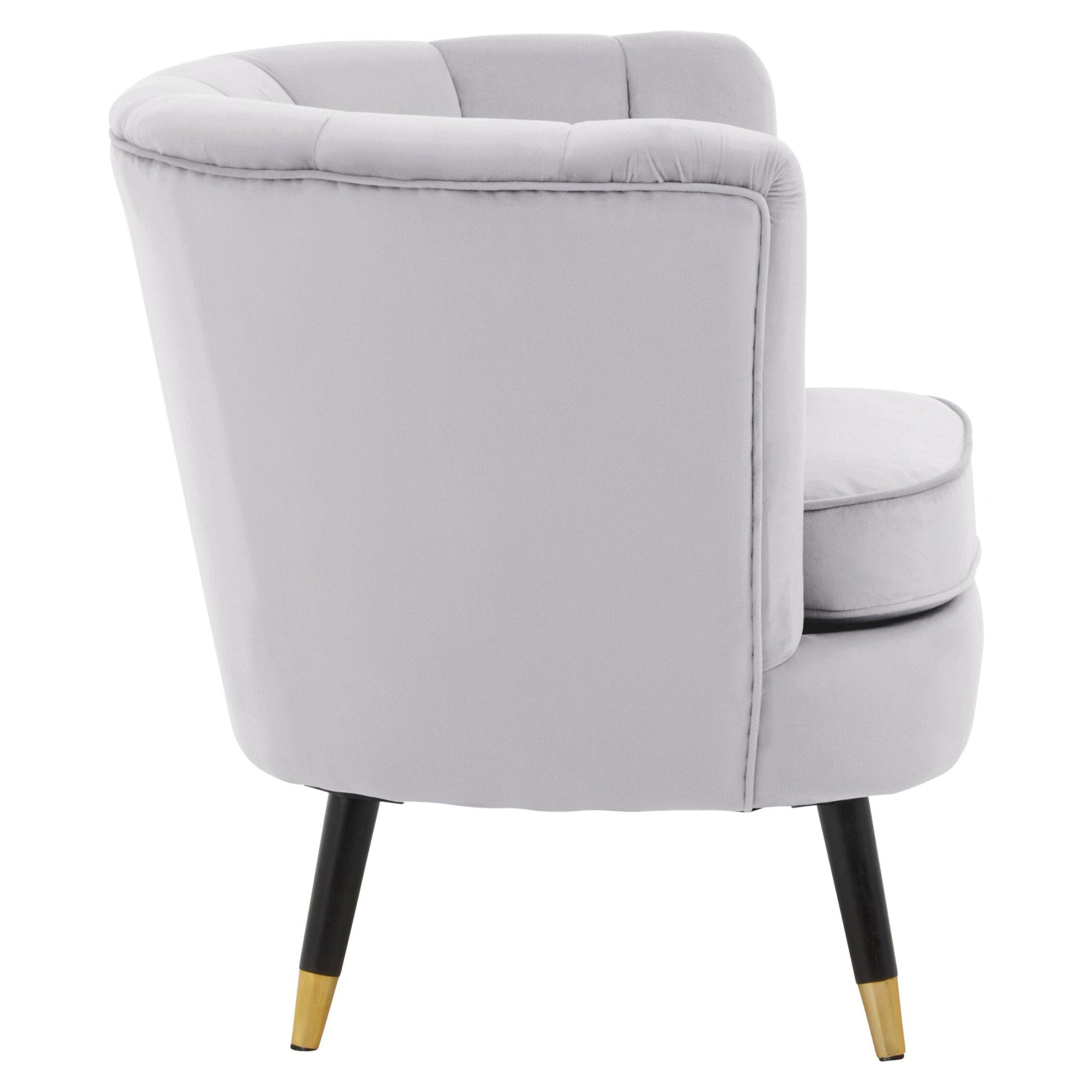 Loretta Grey Velvet Shell Accent Chair | Luxury Home Accessories | Heulog Glow