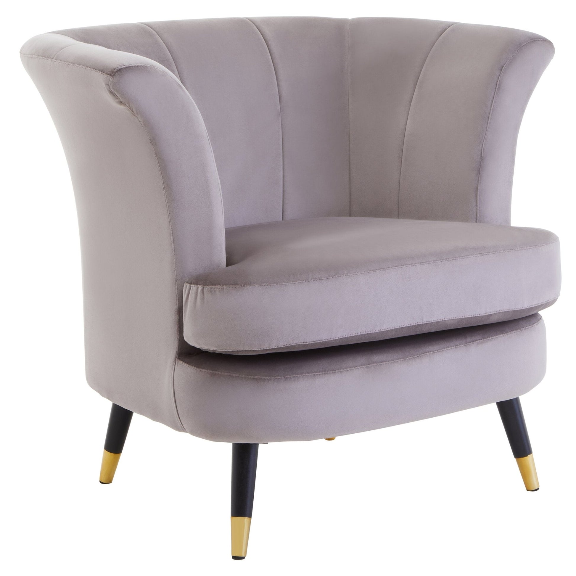 Loretta Mink Velvet Curved Accent Chair | Luxury Home Accessories | Heulog Glow