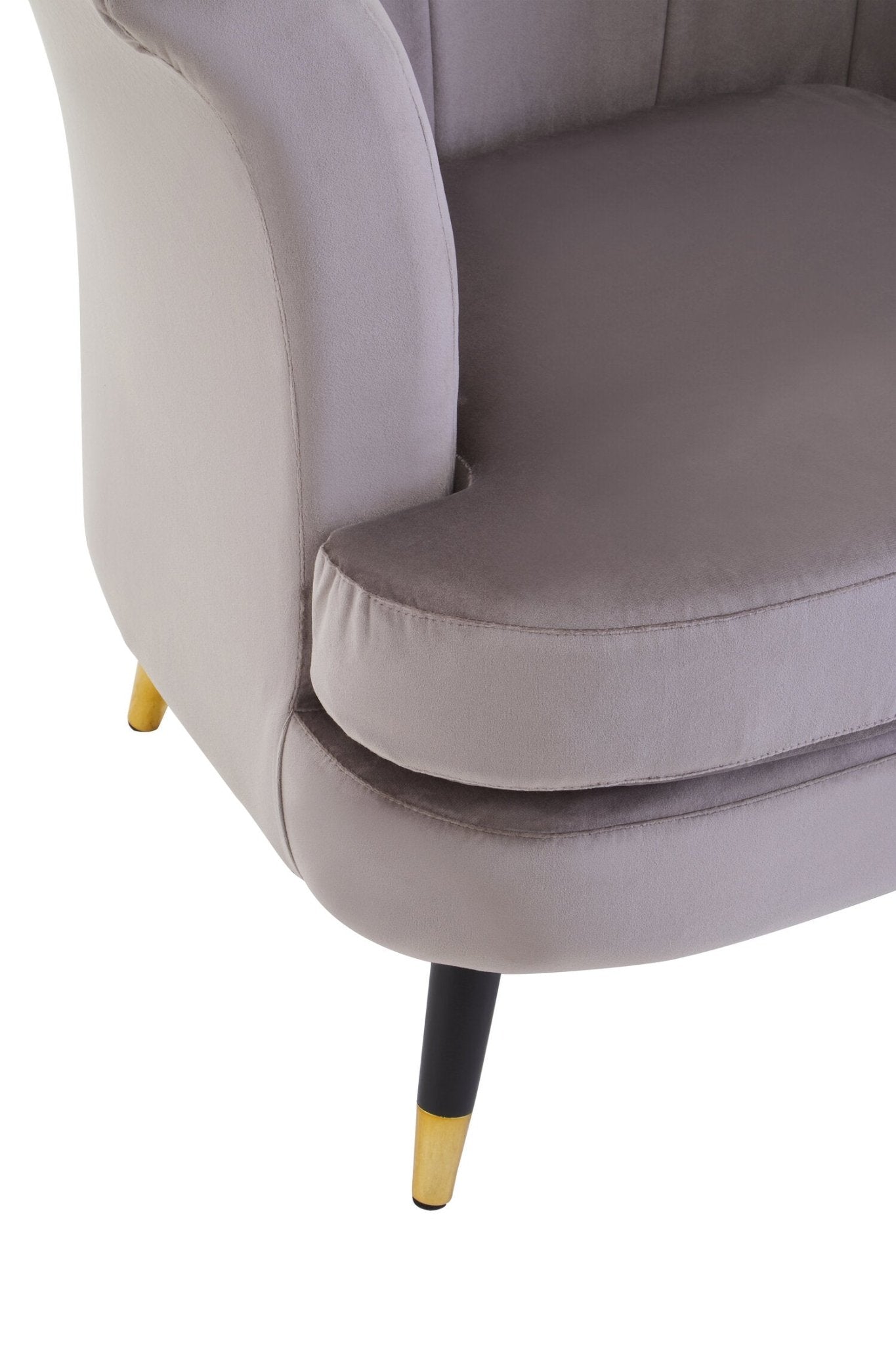 Loretta Mink Velvet Curved Accent Chair | Luxury Home Accessories | Heulog Glow