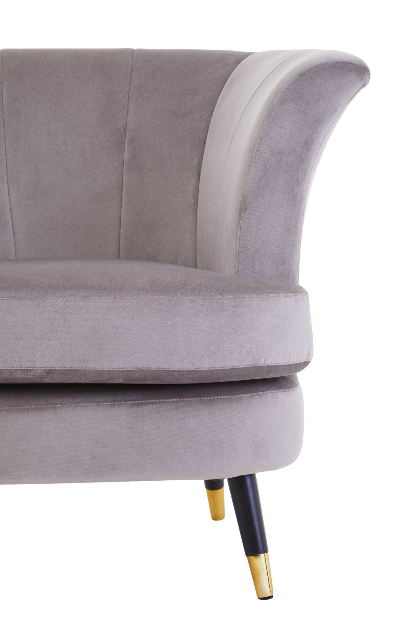 Loretta Mink Velvet Curved Accent Chair | Luxury Home Accessories | Heulog Glow