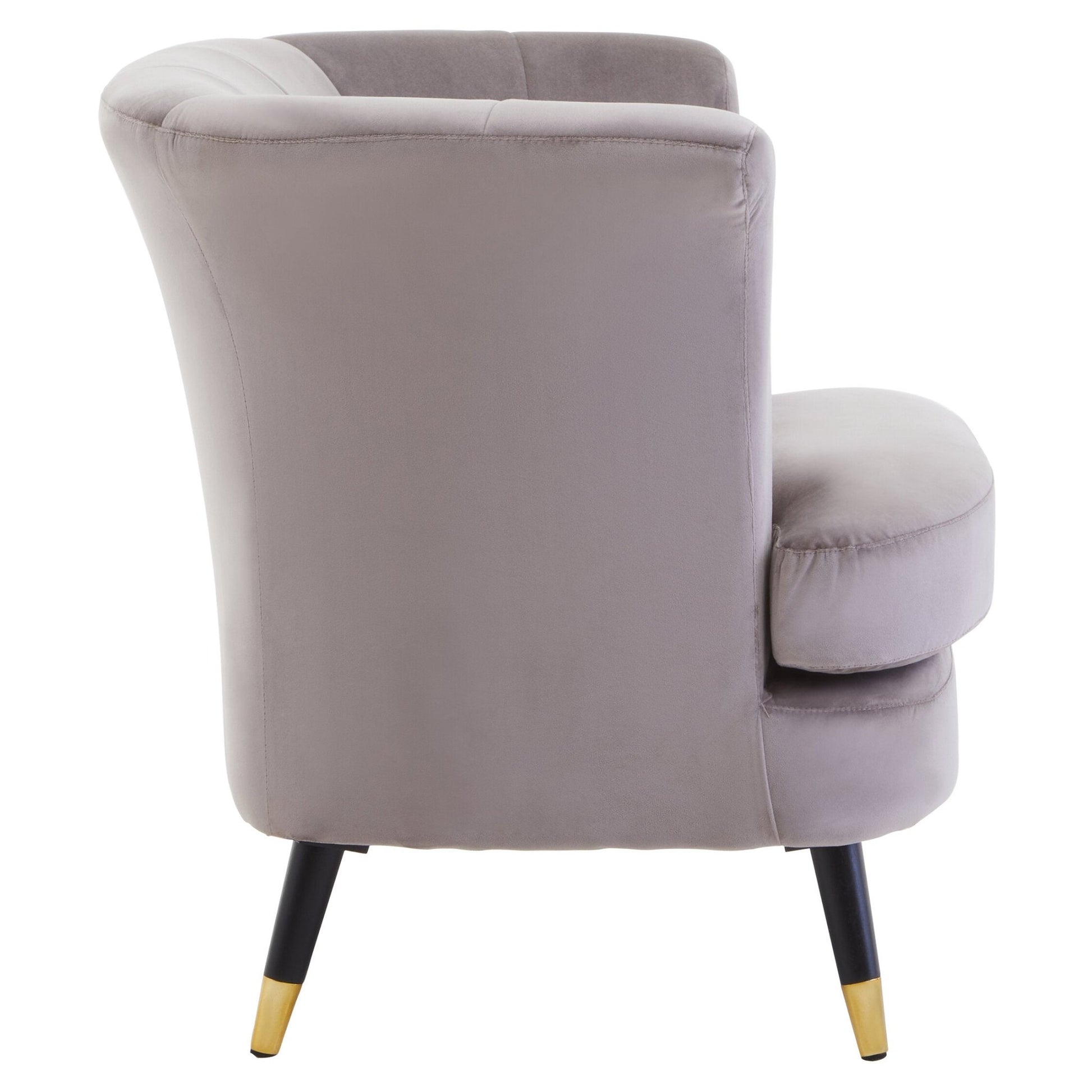 Loretta Mink Velvet Curved Accent Chair | Luxury Home Accessories | Heulog Glow