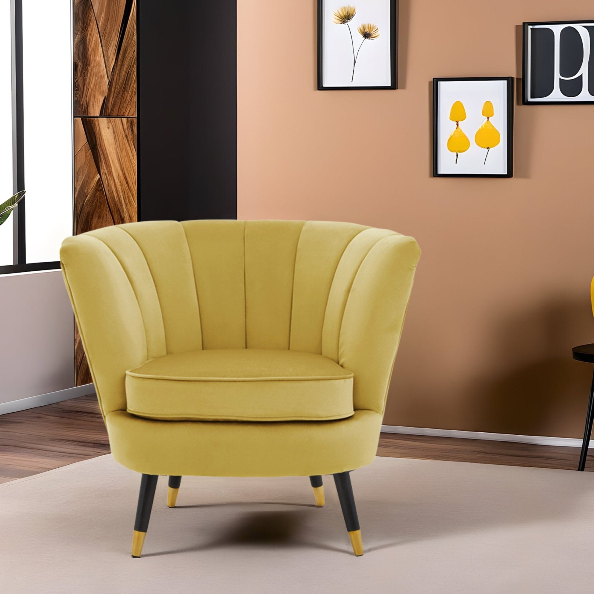 Loretta Pistachio Velvet Shell Accent Chair | Luxury Home Accessories | Heulog Glow