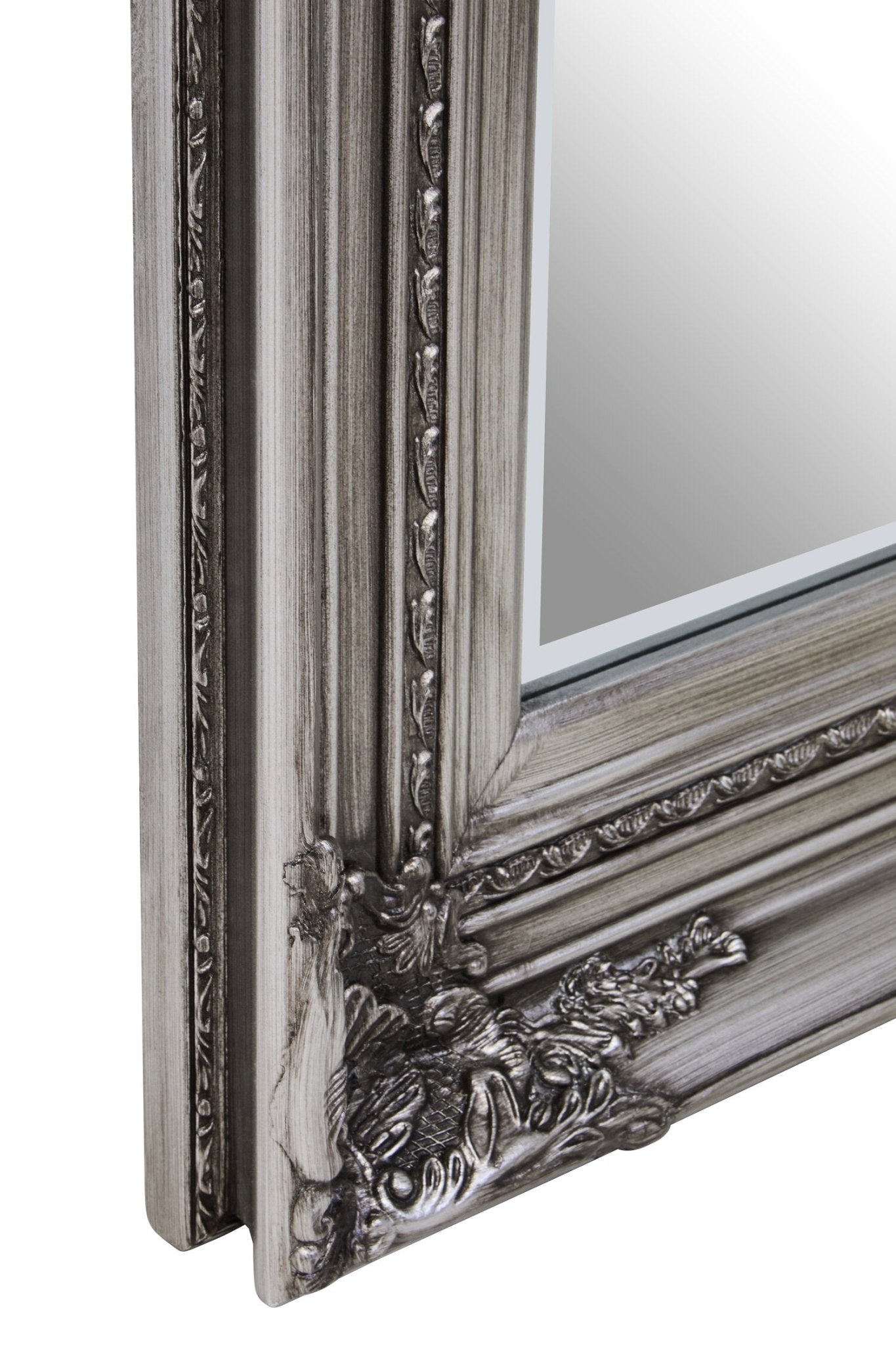 Lori Silver Wooden Frame Wall Mirror | Luxury Home Accessories | Heulog Glow