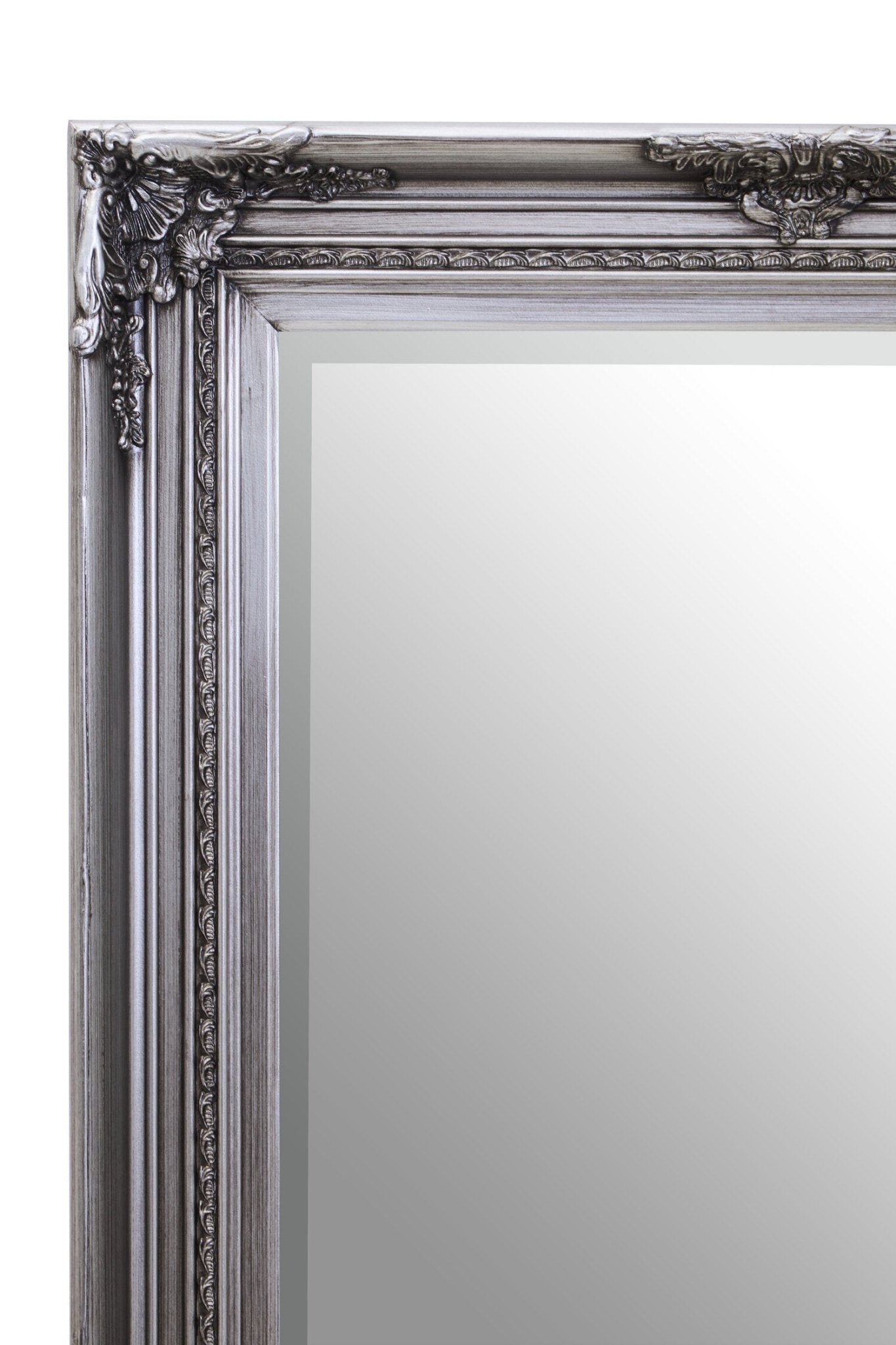 Lori Silver Wooden Frame Wall Mirror | Luxury Home Accessories | Heulog Glow