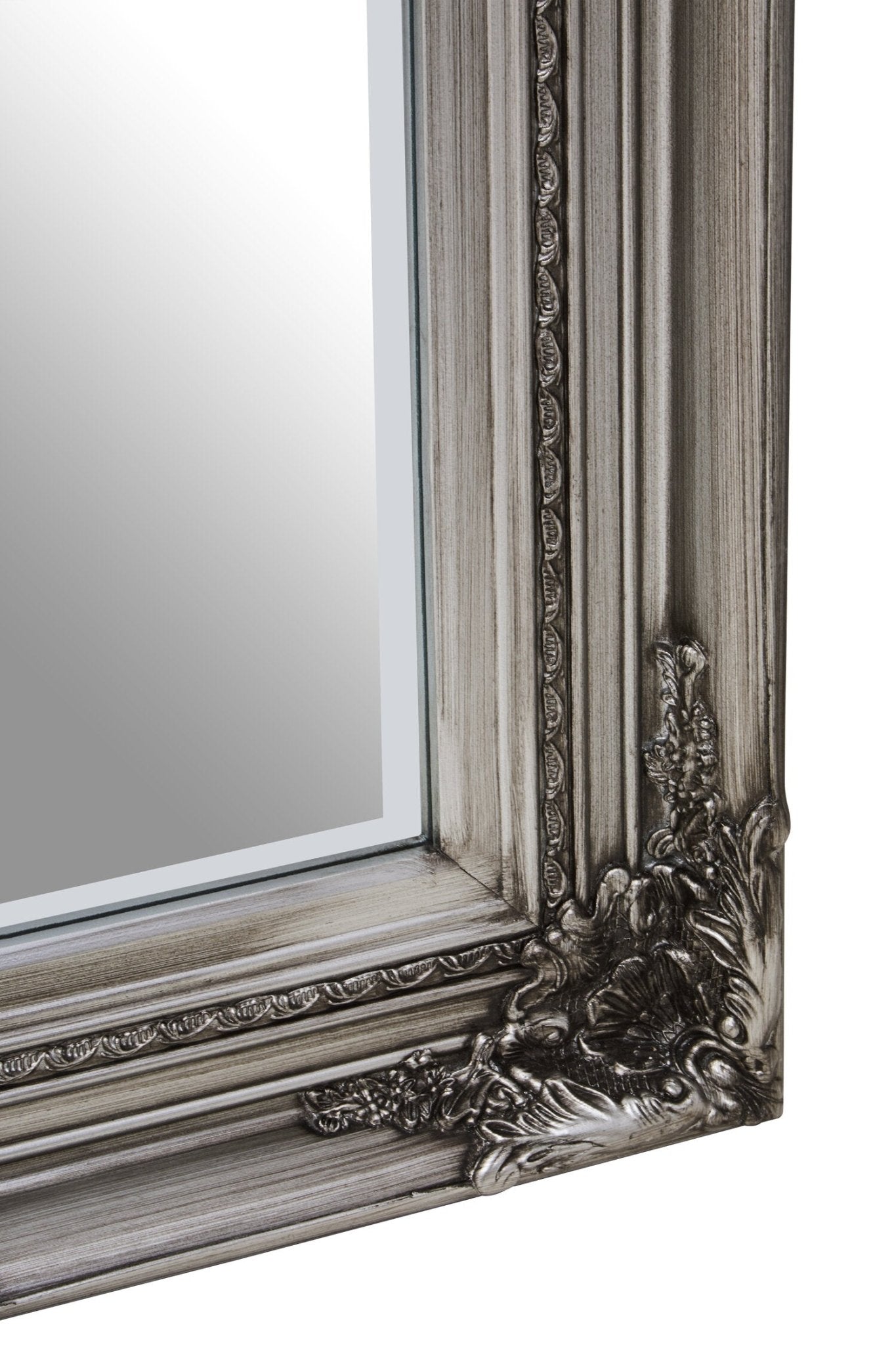Lori Silver Wooden Frame Wall Mirror | Luxury Home Accessories | Heulog Glow