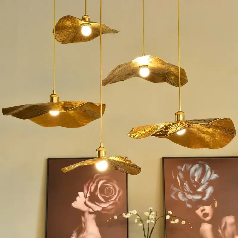 Lotus Leaf Chandelier Kitchen Retro Creative Light | Luxury Home Accessories | Heulog Glow