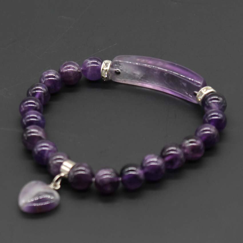 Love Pendant Natural Crystal Stone Bracelet Jewelry | Luxury Home Accessories | Heulog Glow