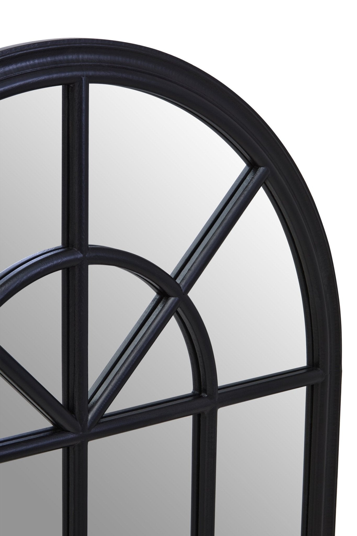 Lovida Black Arched Wooden Frame Wall Mirror | Luxury Home Accessories | Heulog Glow