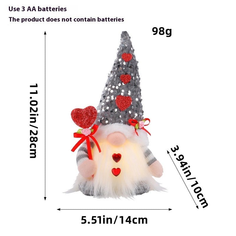 Luminous Sequin Cap Valentine's Day Doll | Luxury Home Accessories | Heulog Glow