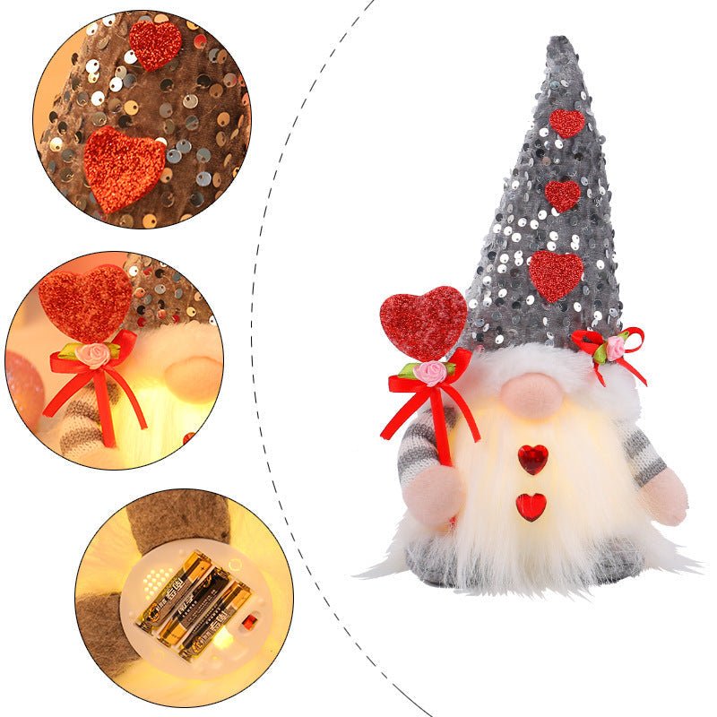 Luminous Sequin Cap Valentine's Day Doll | Luxury Home Accessories | Heulog Glow