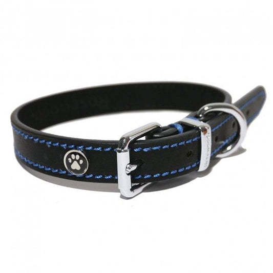 Lux Leather Black Collar 10-14" x 1/2" | Luxury Home Accessories | Heulog Glow