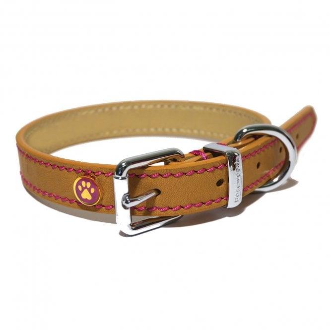 Lux Leather Tan Collar 10-14" x 1/2" | Luxury Home Accessories | Heulog Glow
