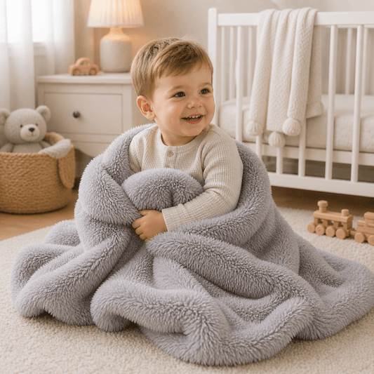 Luxury Faux Fur Baby / Toddler Blanket - Grey | Luxury Home Accessories | Heulog Glow