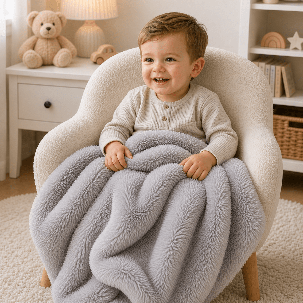 Luxury Faux Fur Baby / Toddler Blanket - Grey | Luxury Home Accessories | Heulog Glow