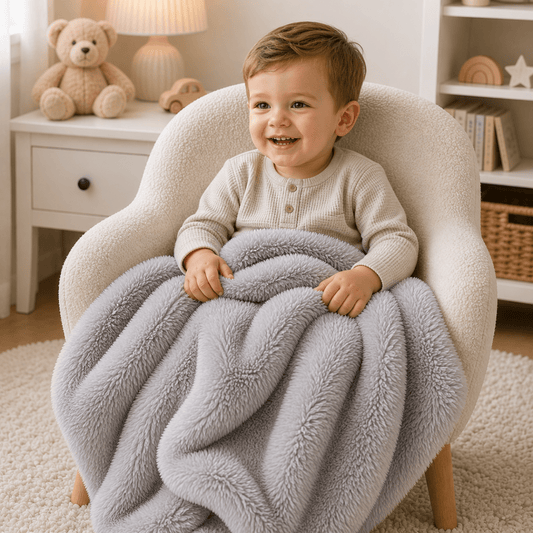 Luxury Faux Fur Baby / Toddler Blanket - Grey | Luxury Home Accessories | Heulog Glow