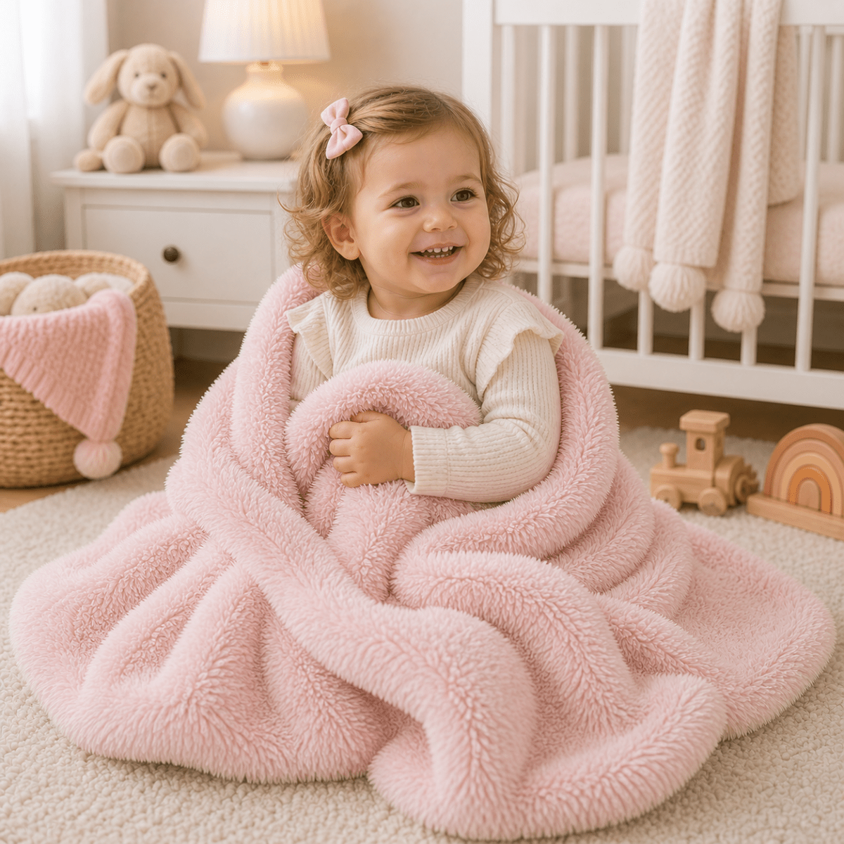 Luxury Faux Fur Baby / Toddler Blanket - Pink | Luxury Home Accessories | Heulog Glow
