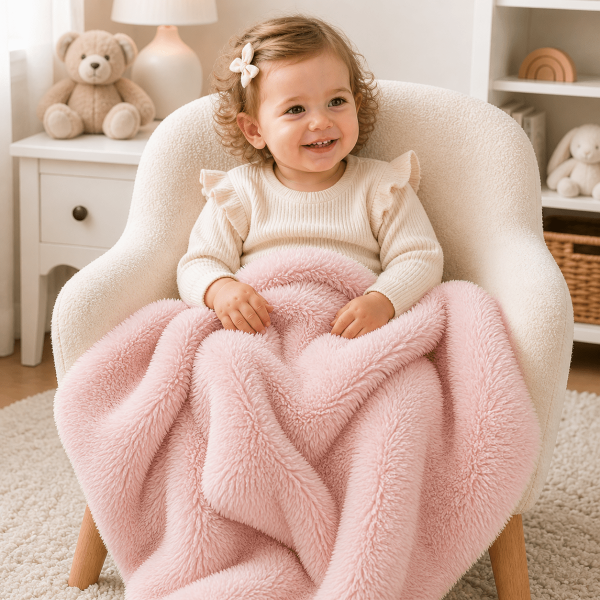 Luxury Faux Fur Baby / Toddler Blanket - Pink | Luxury Home Accessories | Heulog Glow