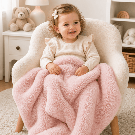 Luxury Faux Fur Baby / Toddler Blanket - Pink | Luxury Home Accessories | Heulog Glow