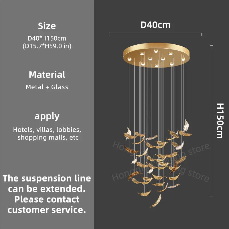 luxury Glass Hanging Led Chandelier | Luxury Home Accessories | Heulog Glow