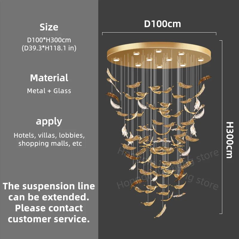 luxury Glass Hanging Led Chandelier | Luxury Home Accessories | Heulog Glow