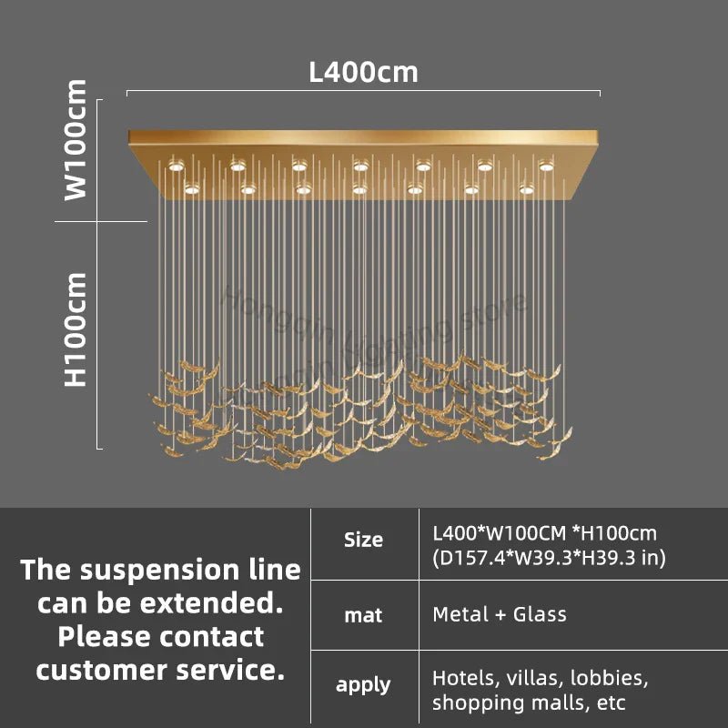 luxury Glass Hanging Led Chandelier | Luxury Home Accessories | Heulog Glow
