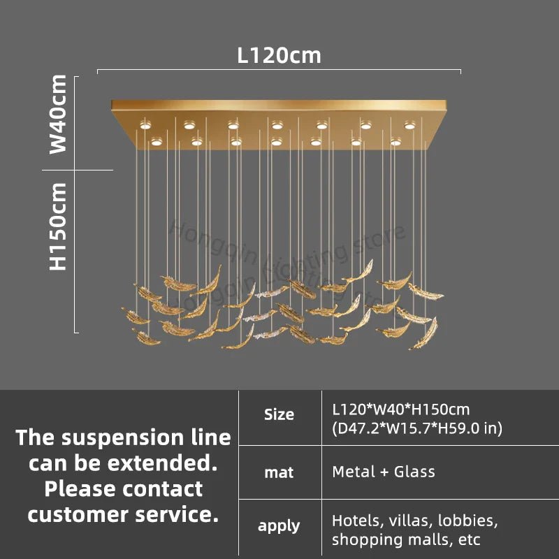luxury Glass Hanging Led Chandelier | Luxury Home Accessories | Heulog Glow