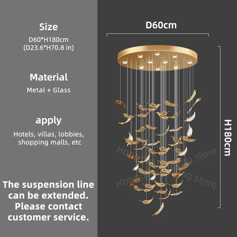 luxury Glass Hanging Led Chandelier | Luxury Home Accessories | Heulog Glow