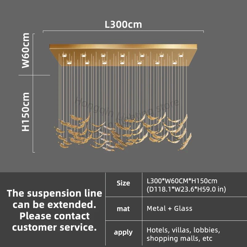 luxury Glass Hanging Led Chandelier | Luxury Home Accessories | Heulog Glow