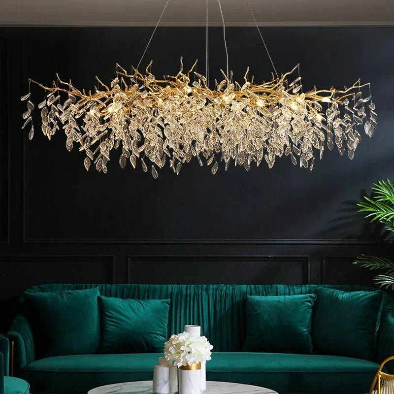 Luxury Gold Crystal LED Ceiling Pendant Lamps Indoor Villa Lights Fixture | Luxury Home Accessories | Heulog Glow