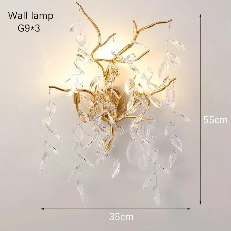 Luxury Gold Crystal LED Ceiling Pendant Lamps Indoor Villa Lights Fixture | Luxury Home Accessories | Heulog Glow