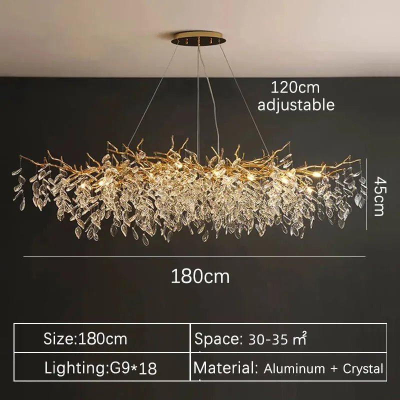 Luxury Gold Crystal LED Ceiling Pendant Lamps Indoor Villa Lights Fixture | Luxury Home Accessories | Heulog Glow