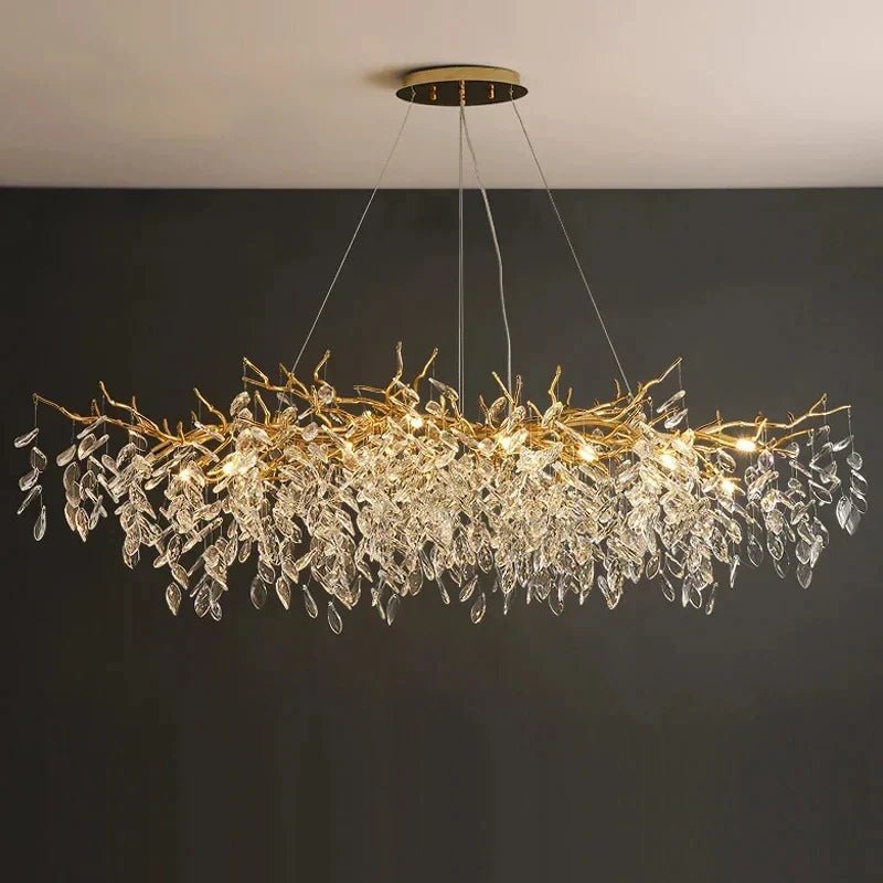 Luxury Gold Crystal LED Ceiling Pendant Lamps Indoor Villa Lights Fixture | Luxury Home Accessories | Heulog Glow