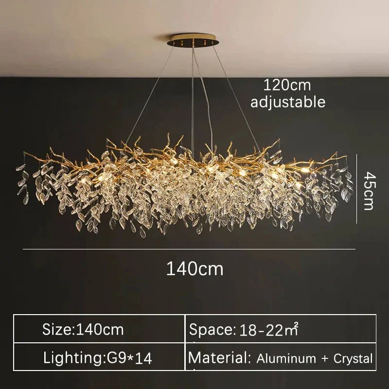 Luxury Gold Crystal LED Ceiling Pendant Lamps Indoor Villa Lights Fixture | Luxury Home Accessories | Heulog Glow