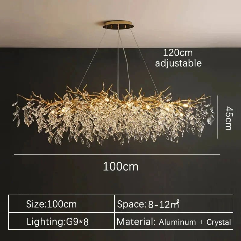 Luxury Gold Crystal LED Ceiling Pendant Lamps Indoor Villa Lights Fixture | Luxury Home Accessories | Heulog Glow