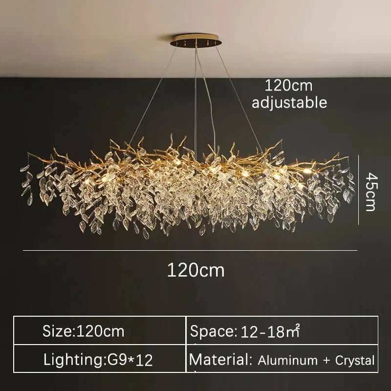 Luxury Gold Crystal LED Ceiling Pendant Lamps Indoor Villa Lights Fixture | Luxury Home Accessories | Heulog Glow