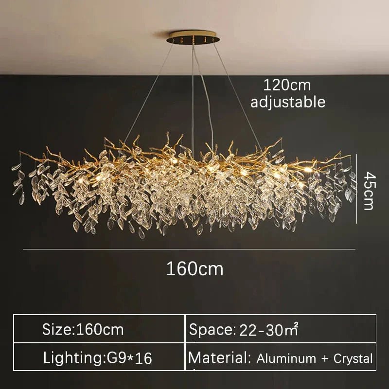 Luxury Gold Crystal LED Ceiling Pendant Lamps Indoor Villa Lights Fixture | Luxury Home Accessories | Heulog Glow