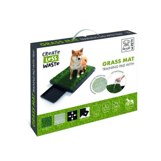 M-PETS Grass Mat Training Pad With Tray With Extra Refill | Luxury Home Accessories | Heulog Glow