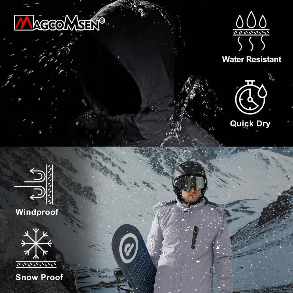 MAGCOMSEN Men's Fleece Thicken Jackets Waterproof Shell Hooded Coats Multi-pockets Winter Hiking Skiing Travel Jacket | Luxury Home Accessories | Heulog Glow