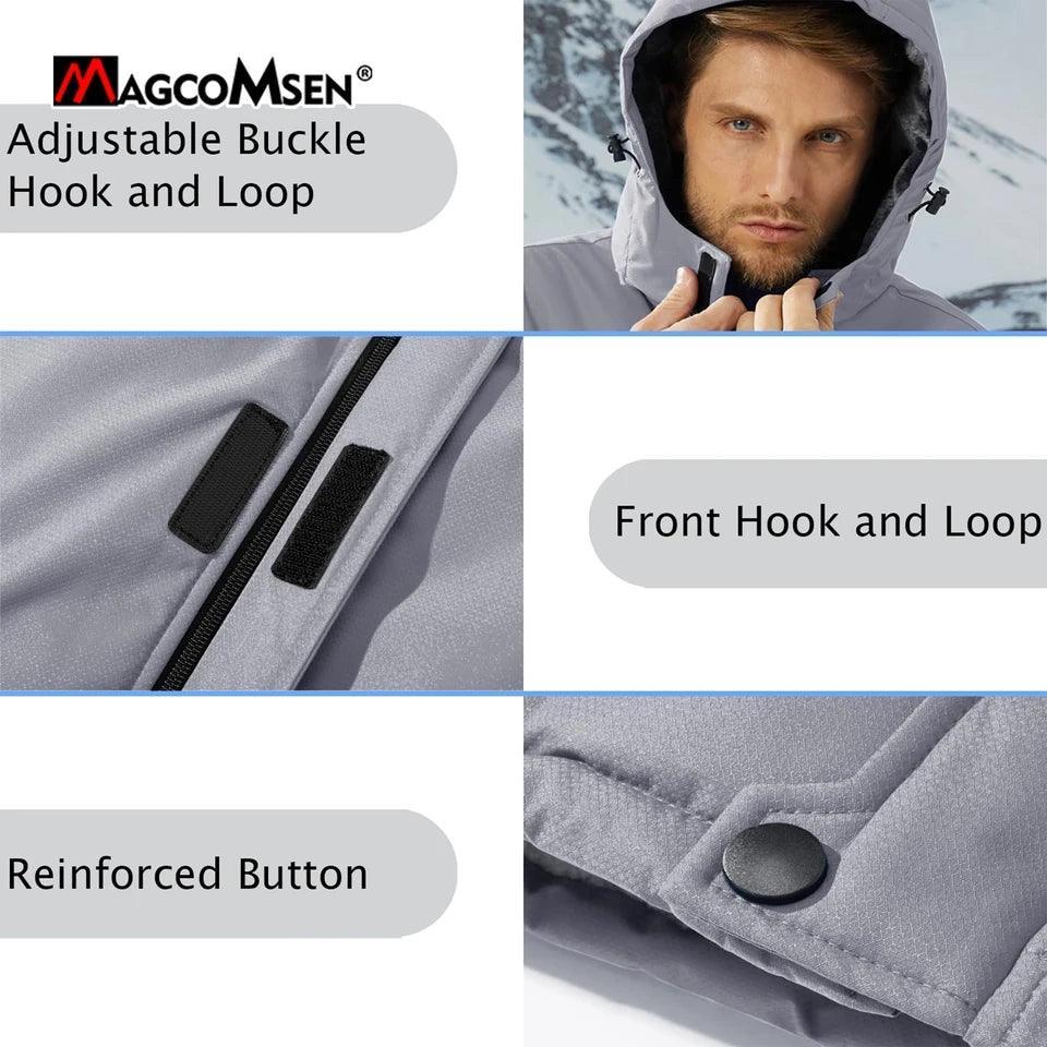MAGCOMSEN Men's Fleece Thicken Jackets Waterproof Shell Hooded Coats Multi-pockets Winter Hiking Skiing Travel Jacket | Luxury Home Accessories | Heulog Glow