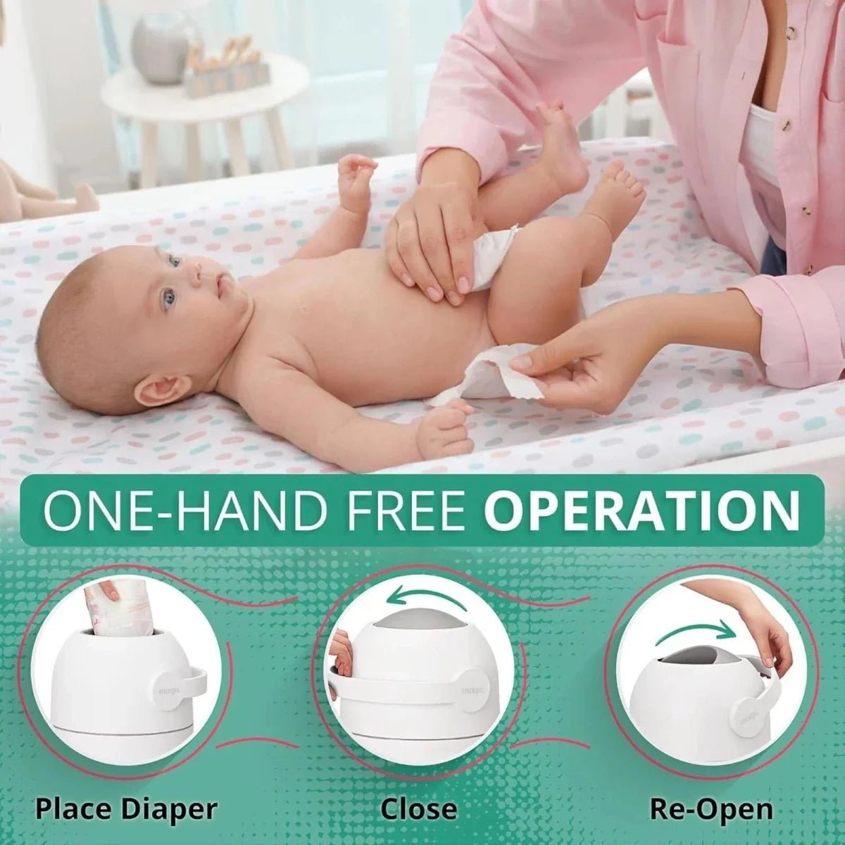 Magic Majestic Nappy Bin - Beige | Luxury Home Accessories | Heulog Glow