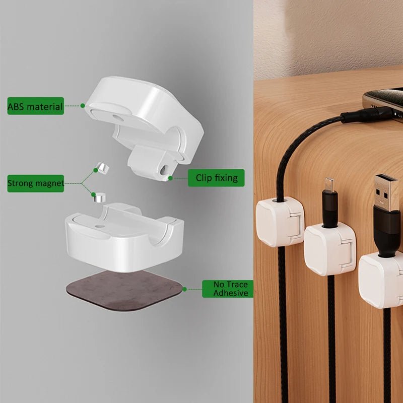 Magnetic Cable Clip Under Desk Cable Management Adjustable Cord Holder Wire Organizer And Cable Management Wire Keeper | Luxury Home Accessories | Heulog Glow
